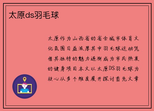太原ds羽毛球